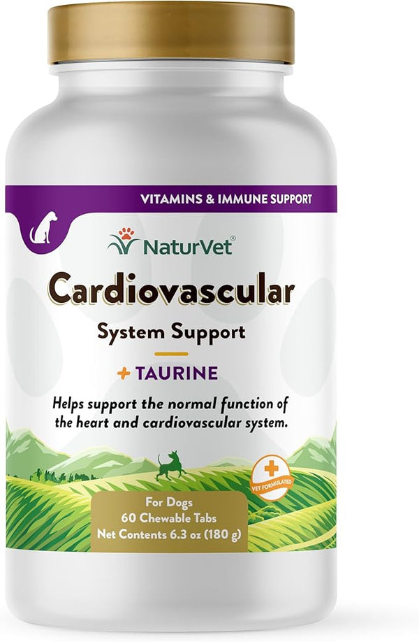 NaturVet Cardiovascular Support Dog Supplement Plus Taurine – 60 Ct