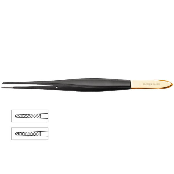 Certainly! Here's a refined product description and 5 tags for the Cushing Insulated Onyx Forceps, 7″ (18cm), 4000 Jaw